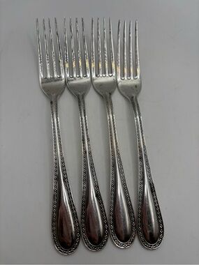 Fairmont Fine Silverplate Marquise 4 Dinner Forks Set Discontinued Replacement